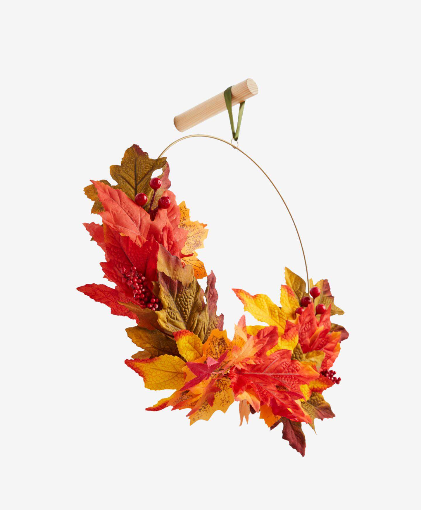 Corona con hojas ocres, rojizas y marrones