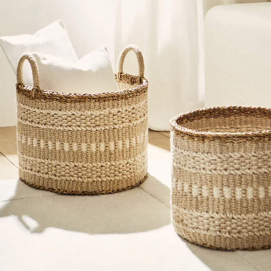5 cestas para almacenaje de Zara Home bonitas y de fibras