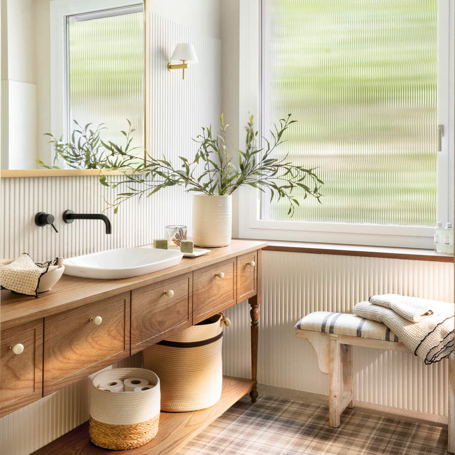 4 muebles de baño rústicos de Leroy Merlin para un baño cálido, acogedor y lleno de estilo como en la revista El Mueble